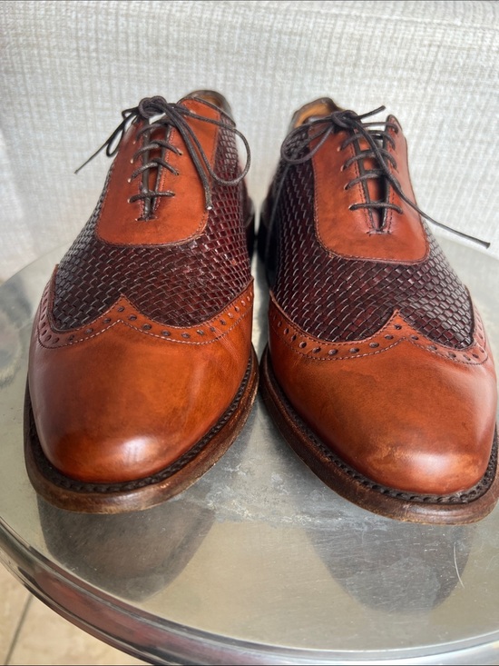 Allen Edmonds Two-Tone Brown Woven Leather Wingtip Oxfords main image 4